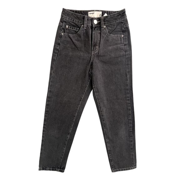 Garage Mom Jeans Women’s 0 Black High Rise Tapered Leg Dark Wash Denim Y2K Pants - Picture 1 of 16